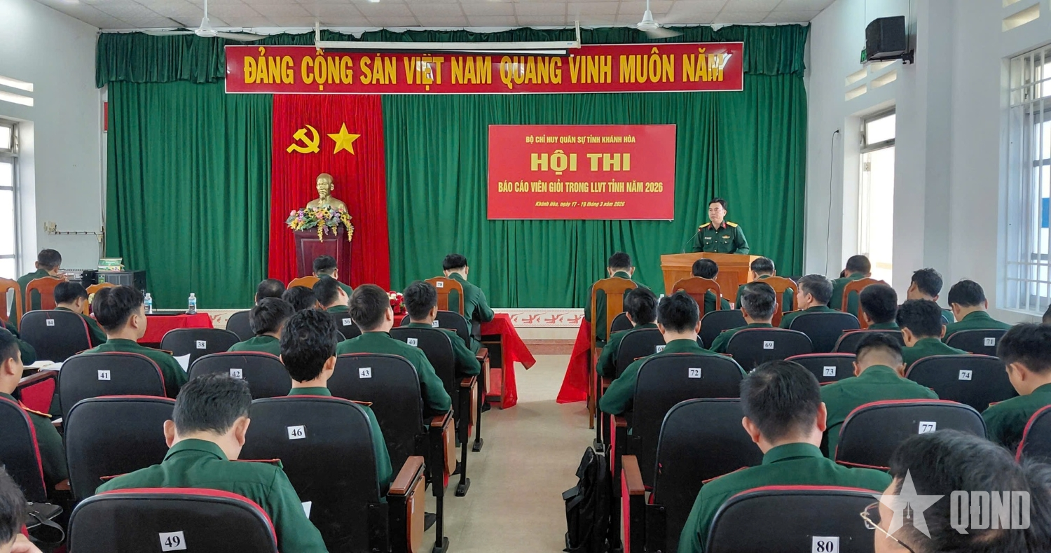 35 thí sinh tham gia Hội thi báo cáo viên giỏi trong lực lượng vũ trang tỉnh Khánh Hòa